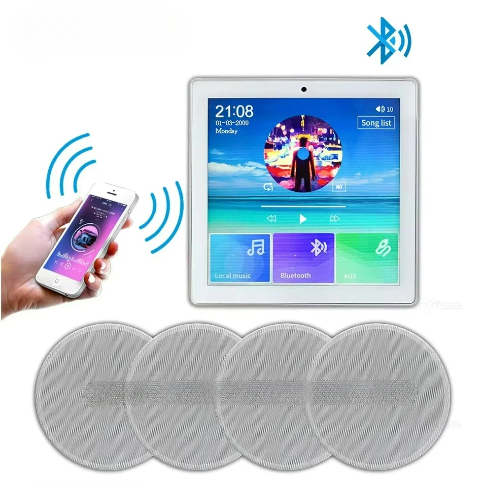 Mini Wall Mount Amplifier with Ceiling Speaker Digital Stereo Player Smart Home Background Music System Receivers & Amplifiers