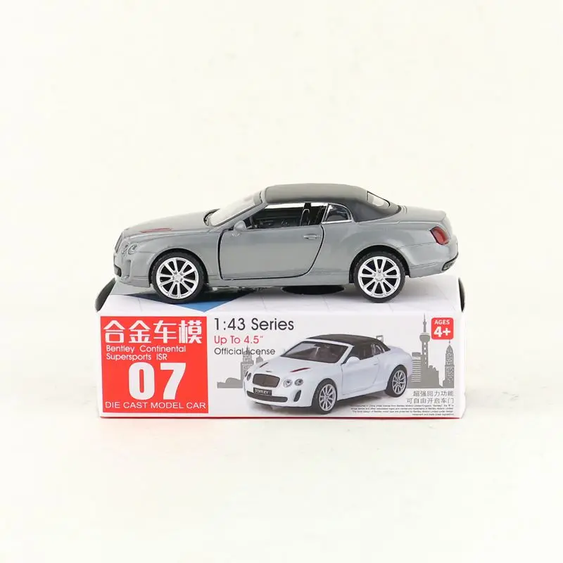 1/43 Bentley Continental ISR Diecast Miniature Metal Toy Model Supersports Pull Back Doors Openable Collection Match Box Boy