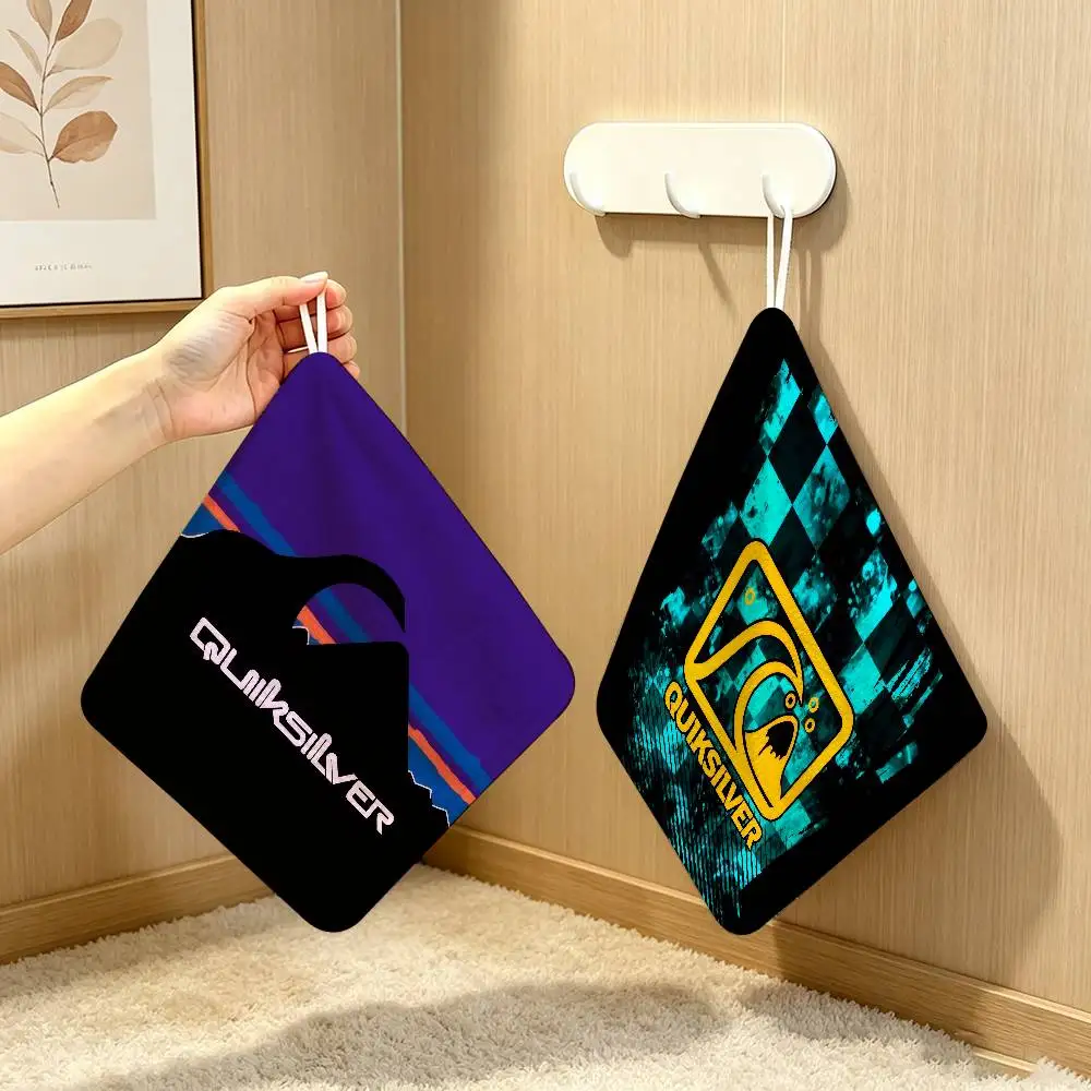 Toalha de mão com logotipo Q-Quiksilver L, toalha de mão para uso doméstico, poliéster, algodão, resistente para banheiro e quarto