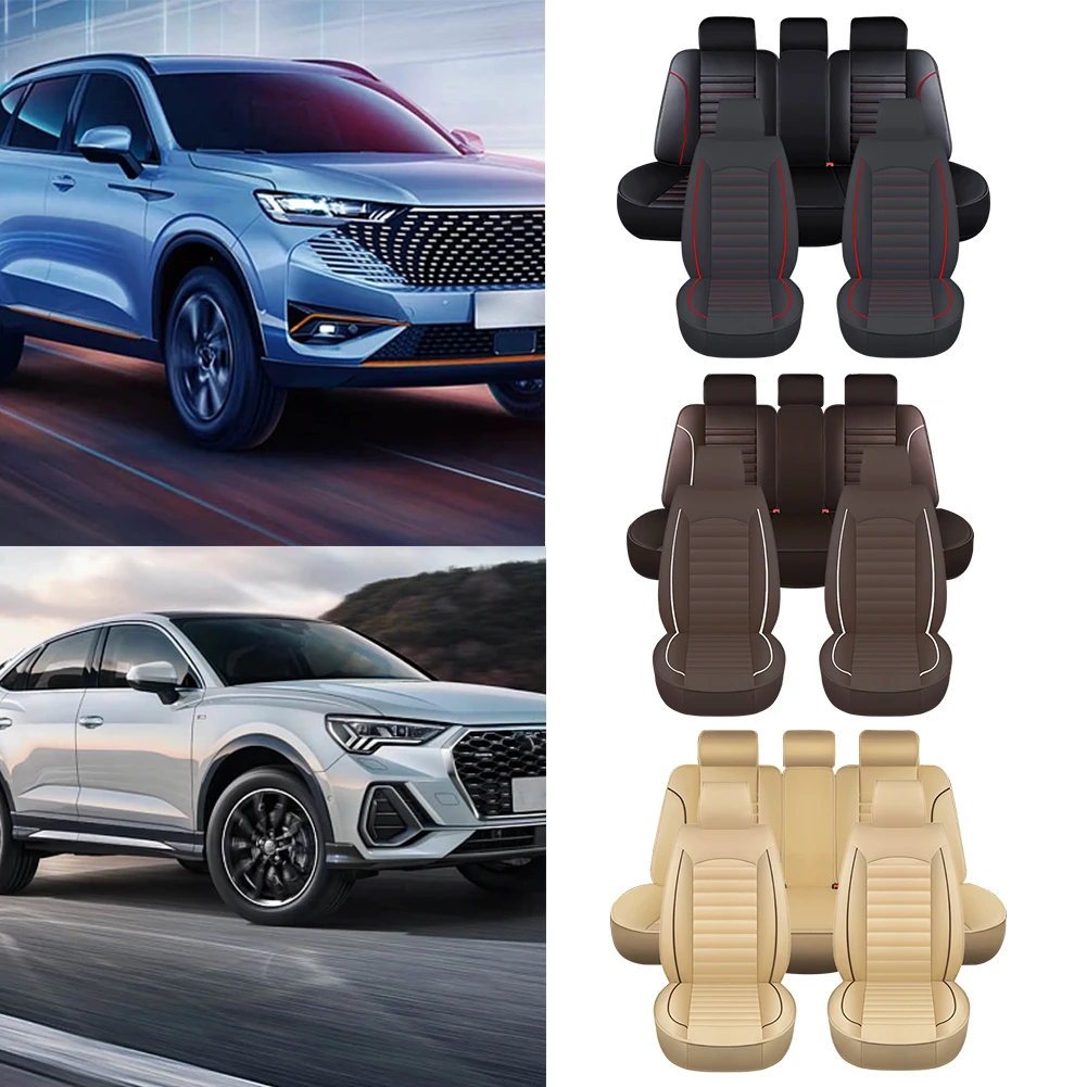 

Full Set Universal Car Seat Covers Breathable Leather Car Seat Protector Soft Automotive Covers Cushion Car Interior Accessories