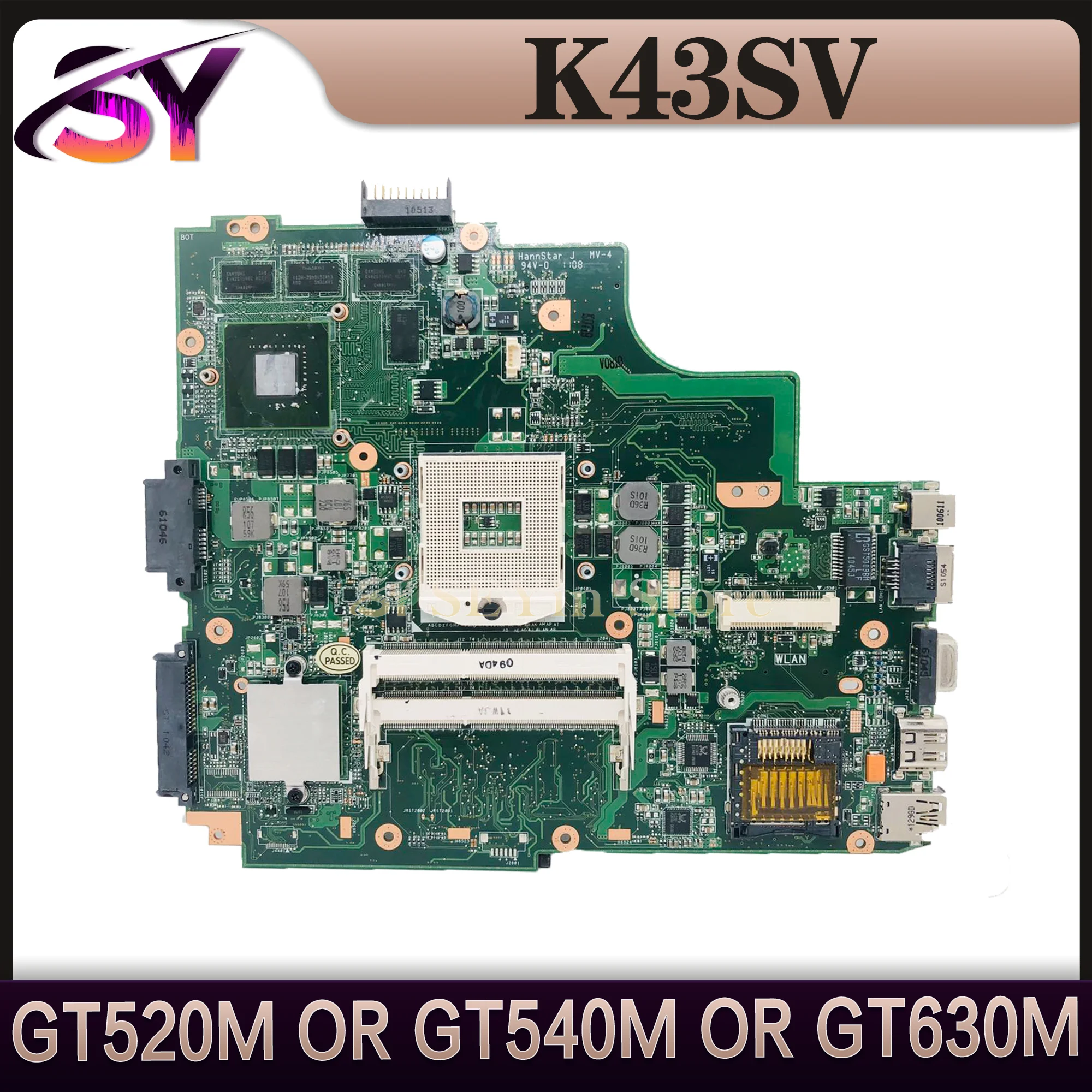 

K43SV Mainboard For ASUS K43SJ K43SC K43SM K43S Laptop Motherboard GT520M GT540M GT630M-V1G/V2G