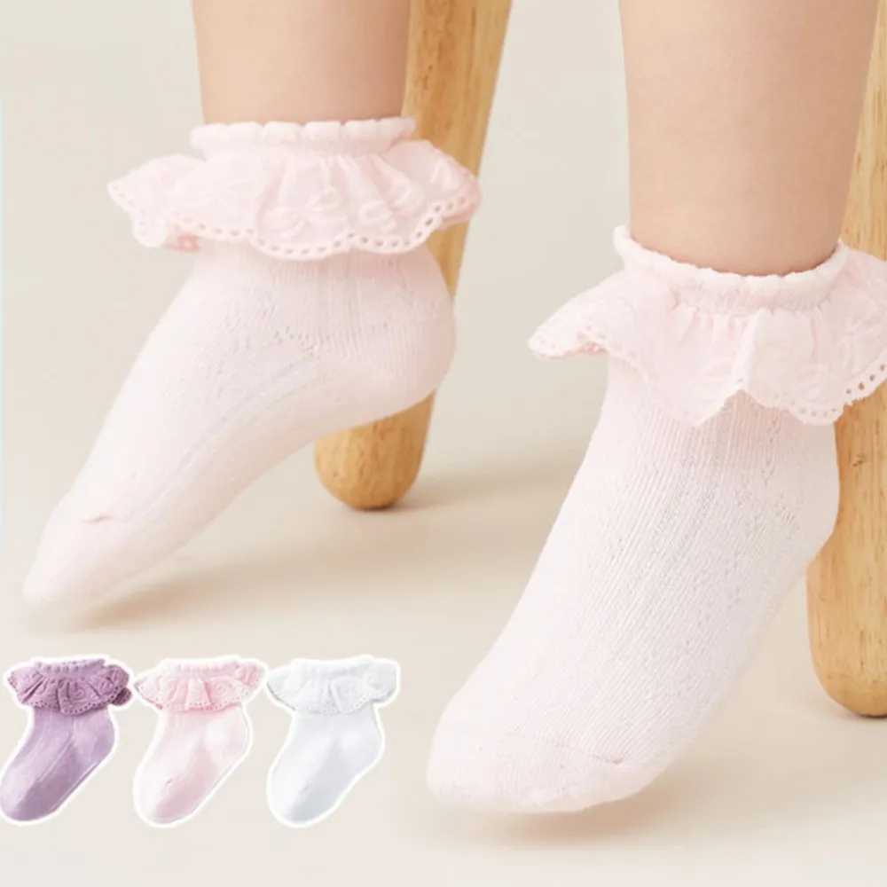 

baby socks girl autumn/winter bowknot lace combed cotton toddler socks thin baby breathe freely sokken