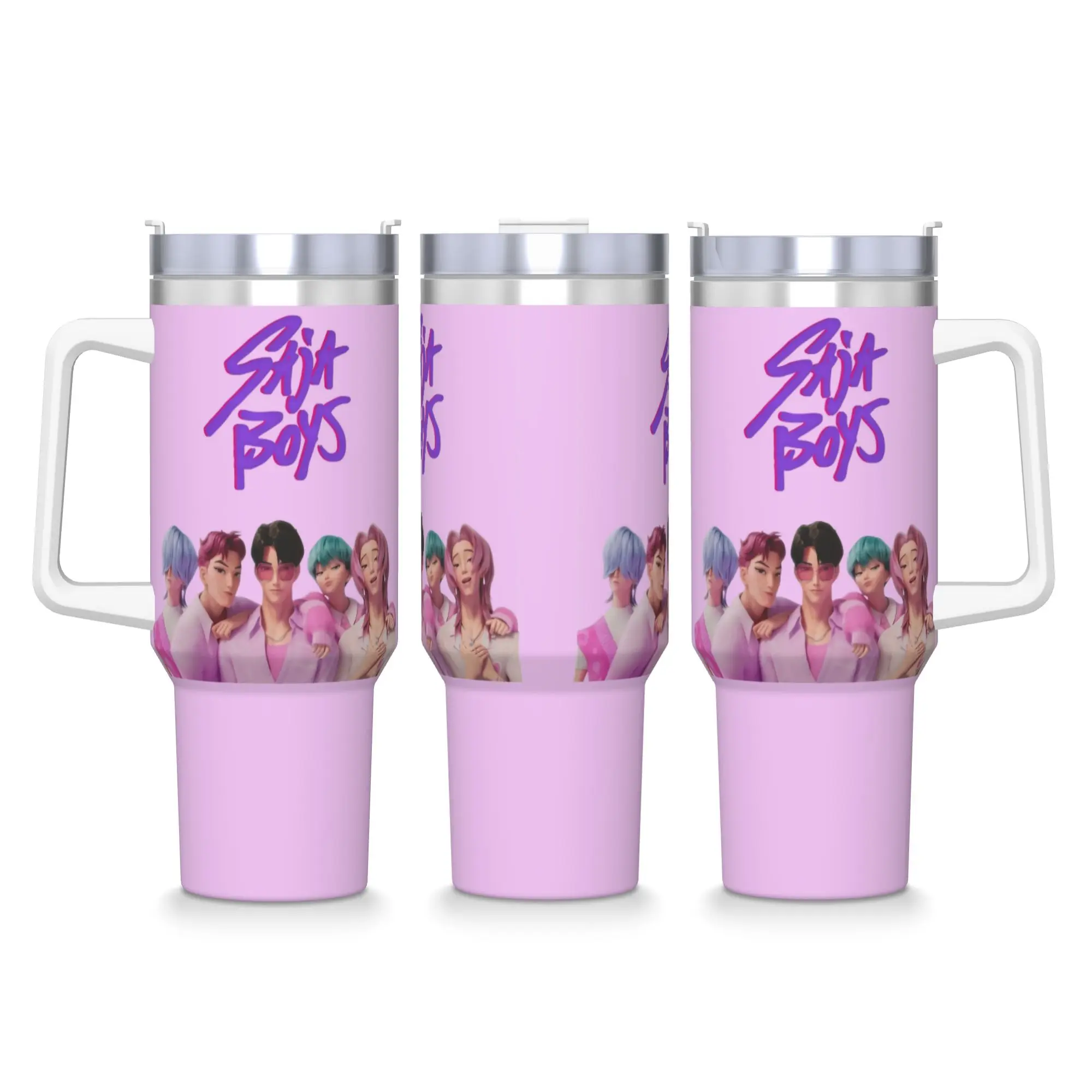

Stainless Steel Tumbler Saja Boys K-POP DEMON HUNTERS Mugs Cup With Straws Hot Drinks Water Bottle Leakproof Large Coffee Mug