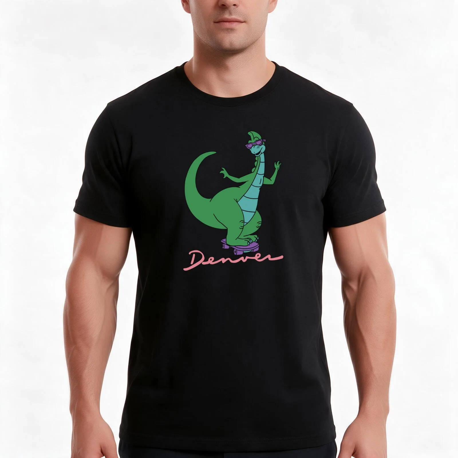 Denver the Last Dinosaur T-Shirt Summer Casual Cotton Tee Oversized Streetwear Tops Vintage Graphic Print Unisex Men Women
