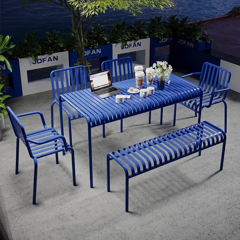 Outdoor balcony patio table and chair Garden villa outdoor table leisure outdoor waterproof sun protection barbecue table and