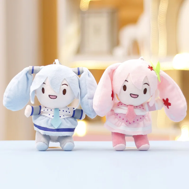 15cm 2025 New Anime for Hatsune Miku Sakura Snow Kawaii Q Version Figure Model Toys Plush Doll Pendant Girls Christmas Gifts