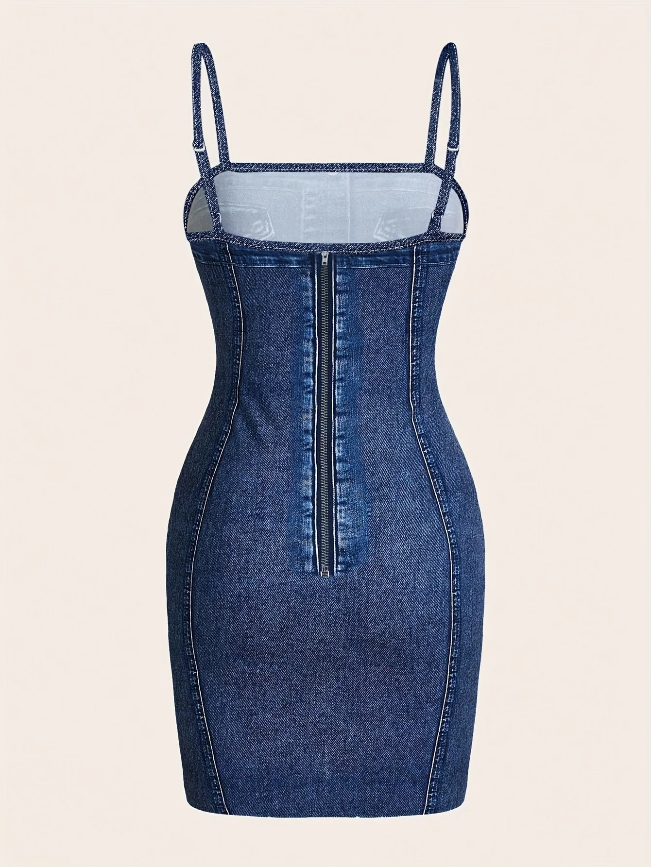 Sommerliches, europäisch-amerikanisches, heiß begehrtes, elegantes, vollflächig bedrucktes Damenkleid im Alltags- und Pendlerstil. – Detail 2