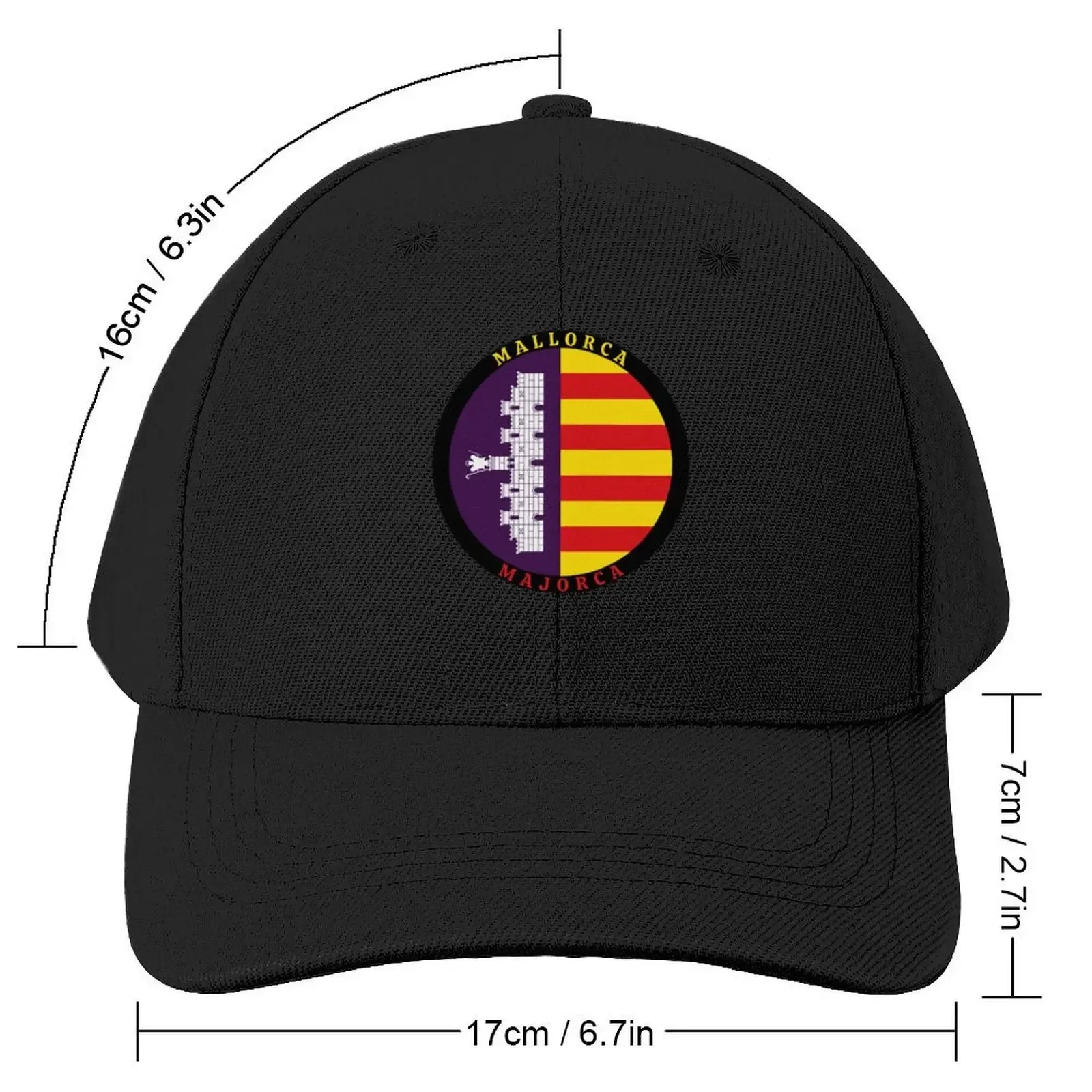 Flag of Mallorca Roundel Baseball Cap Beach Outing Sports Cap Anime Women Beach Fashion Men's