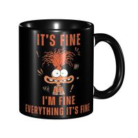 Funny Anxiety Emotion I'm Fine Inside Out 2 Coffee Cup Room Mugs
