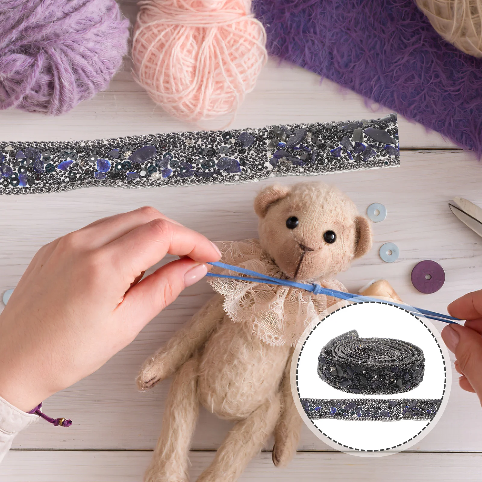 

1pc Resin Crystal Trim Diy Wedding Diy Webbing Rhinestone Belt Craft Diamond Ribbon Decor Sparkle Mesh Tape