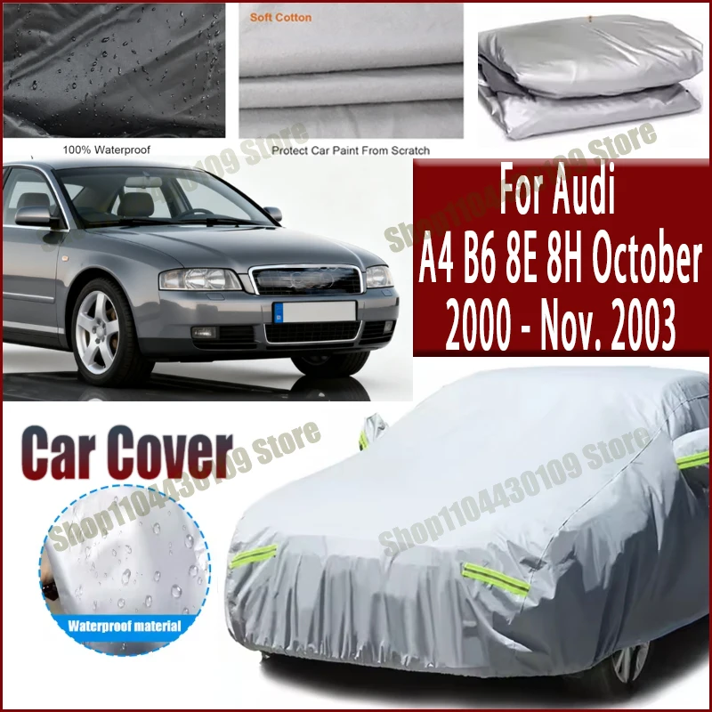 

For Audi A4 B6 8E 8H October 2000-Nov. 2003 Car Cover Waterproof UV Protection All Weather Dustproof Snow Rain 190T Polyester
