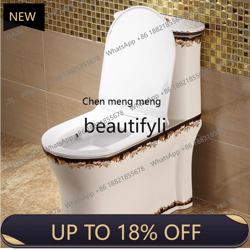 

Z189 European Style Household Colorful Gold Toilet Super Swirl Water-Saving Toilet Colorful Ceramic Toilet