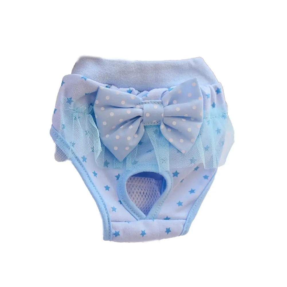 Pet Physiological Pants Lace Princess Menstrual Pants Teddy Underwear Bow Dog Physiological Pants