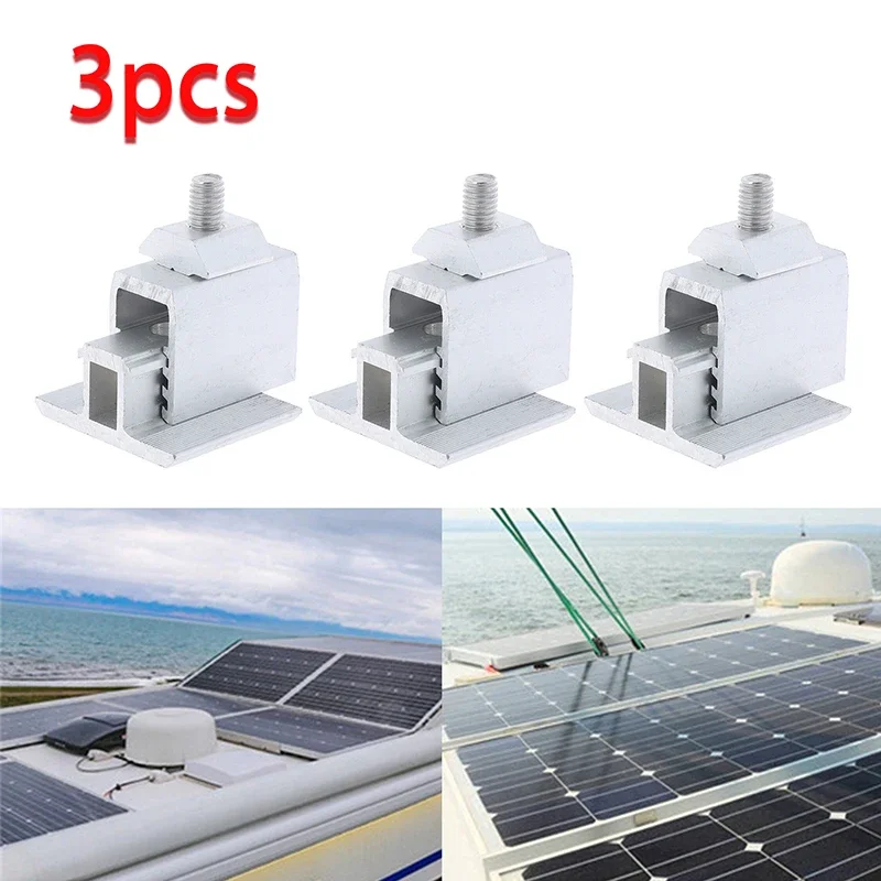 1/3/5pcs Adjustable Solar Panel Mounting Bracket 35-50mm Medium Voltage Solar PV Mounts Clamps Support Solar System Accessories