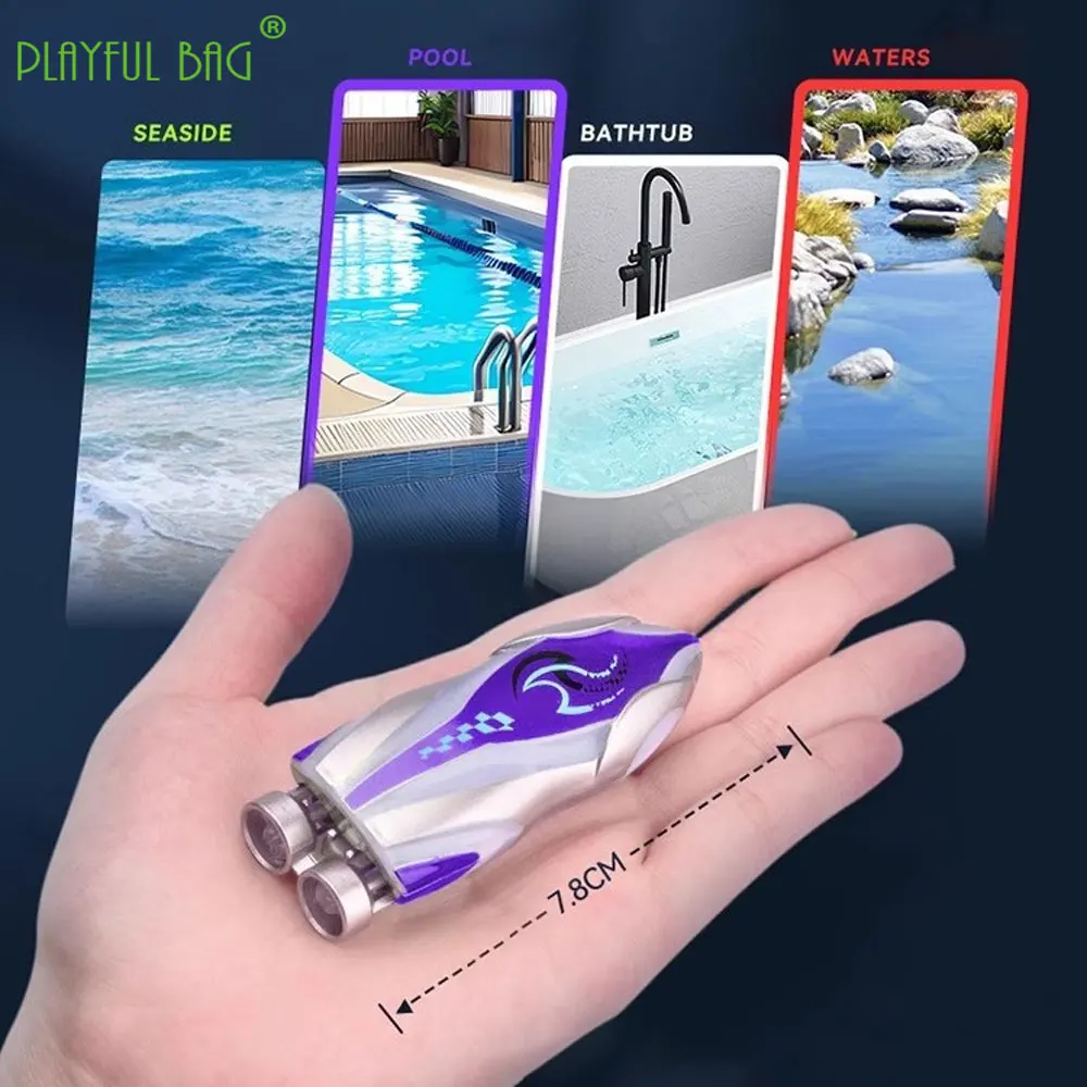 Mini Remote Control Stunt Speedboat Model 2.4GHz Rc Stunt Boats 360 Degree Leisure Children's Toys Fun Christmas Gifts VG210