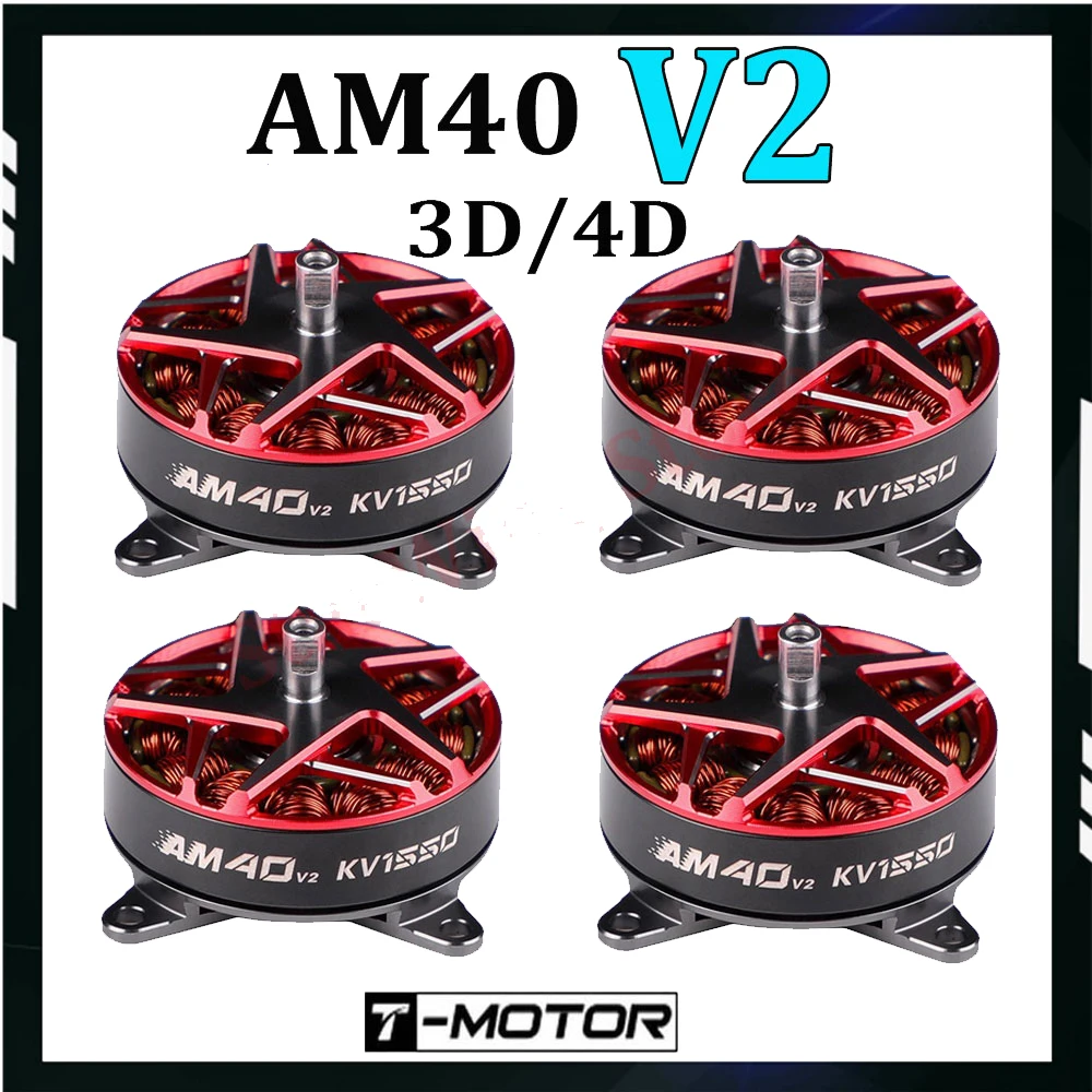 T-MOTOR AM40 V2 3D/4D KV1550/KV1880 F3P 2-3S Brushless Motor for RC Fixed-Wing Airplane Drone