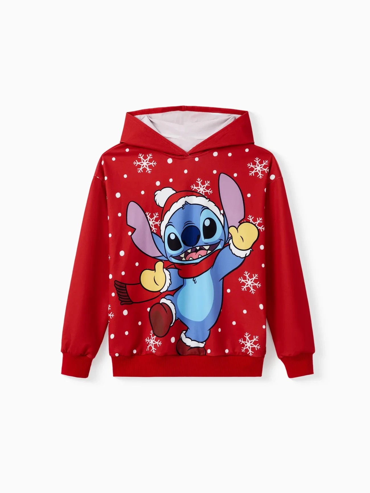 Miniso Women\'S Fashion Hoodie Disney Stitch Cute Christmas Printed Sportswear Autumn/Winter Loose Oversized Long Sleeve Top