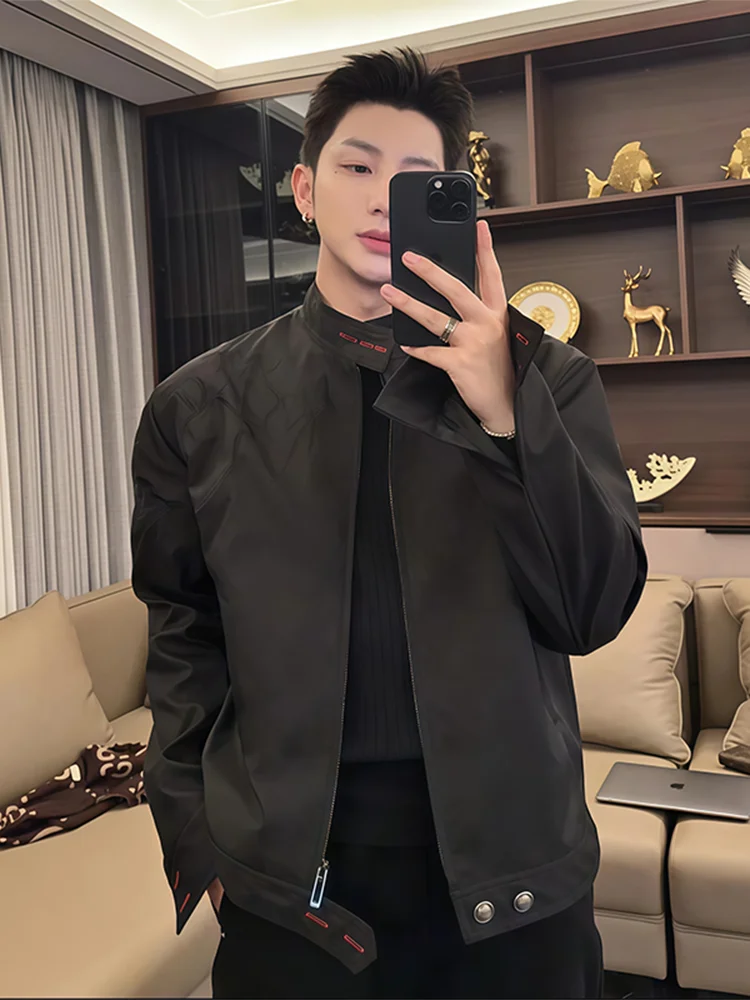 

New Chinese Sle Embroidered Jaet Men's High-End Sli Lightweight Luxury Retro Padded oulder Jaet Youth Modern Wind