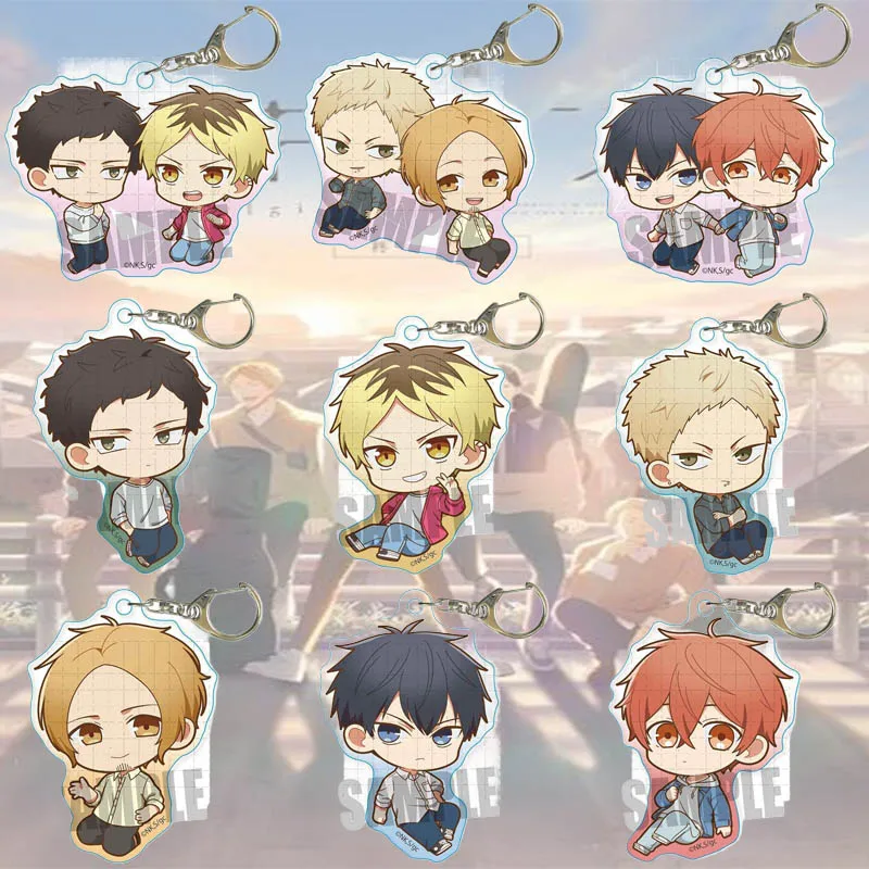 GIVEN 6CM Double Sided Printed Acrylic Keychain Cute Figure Key Ring Backpack Hanging Ornament Birthday