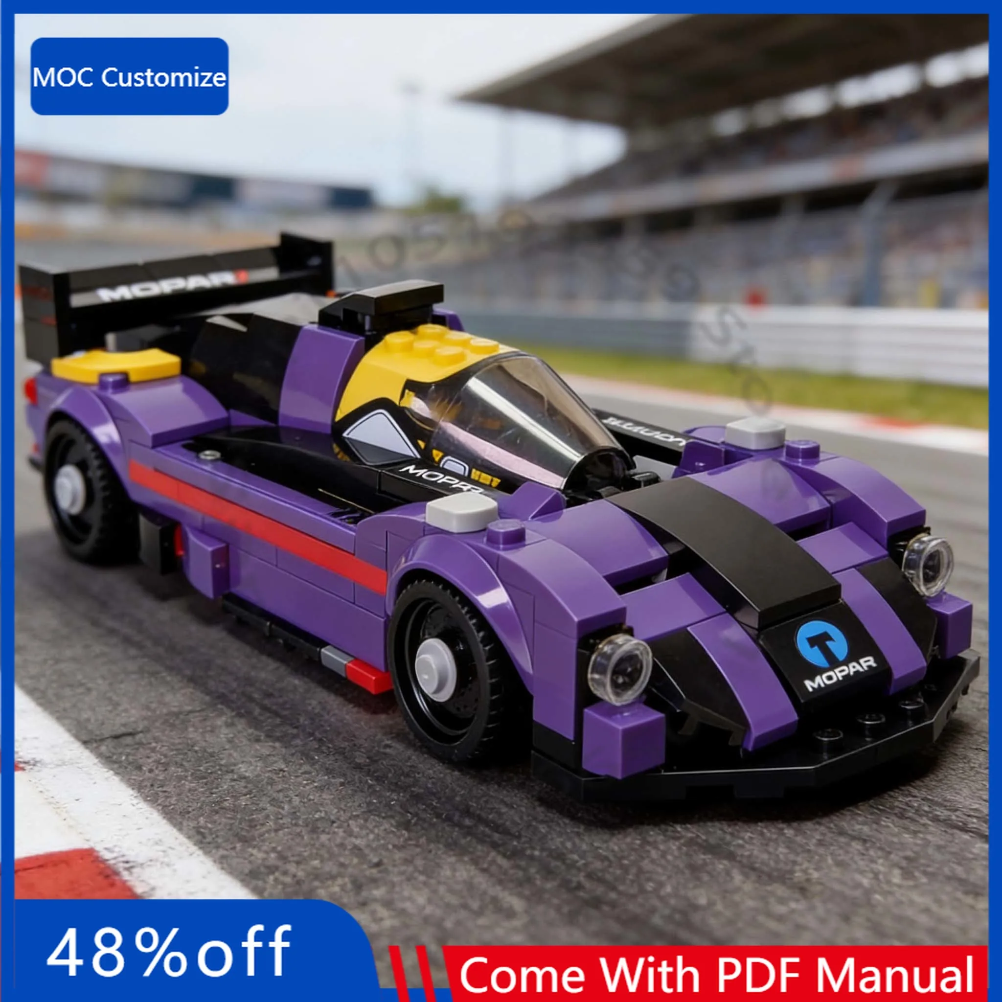 

Набор для сборки гоночного автомобиля 189 деталей: Скоростной гиперкар 76904 LMP, модульный конструктор MOC, простой и популярный DIY-набор, игрушка-подарок для праздников