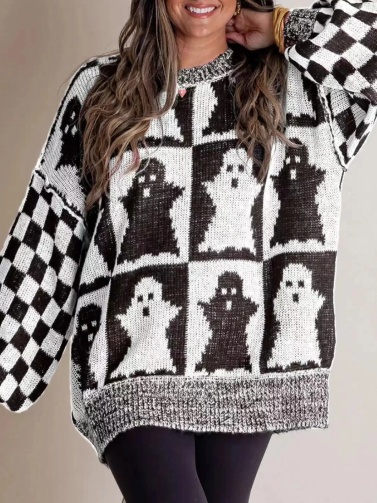 الرجعية جولة Ne سترة المرأة loween جديد Sle الخريف الشتاء كسول تصميم فضفاض العلوي تريكو Faionable تخفيف #1