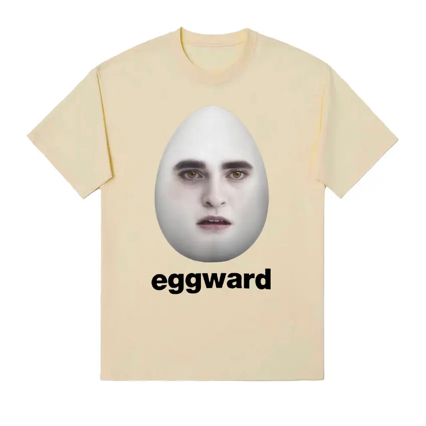 Twilight Eggward Funny Meme T Shirt Edward Cullen Parody Tees Robert Pattinson T-shirt Men Women Fashion Oversized Cotton Tshirt