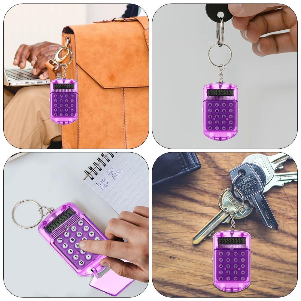 

4 Pcs Mini Calculator Pocket Small Keychain Mathematical Computer Portable Abs Calculators