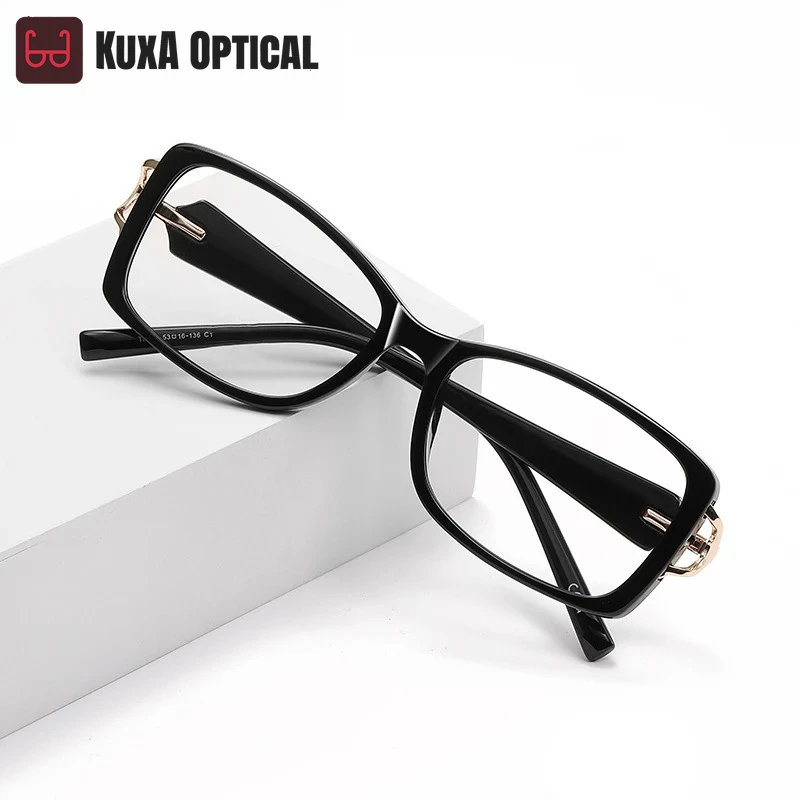 

KUXA New Style Personalized Geometric Square Fashion Design Women's Anti-Blue Light Glasses Customizable Prescription LS201