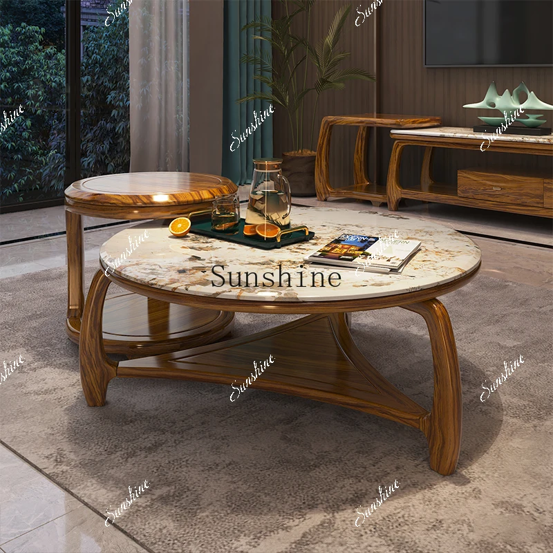 

New Chinese ebony round size living room simple atmosphere tea table