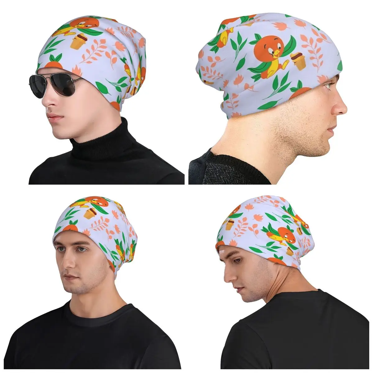 

Orange Bird And Citrus Swirl Unisex Adult Beanies Caps Knitted Bonnet Hat Warm Hip Hop Autumn Winter Outdoor Skullies Hats