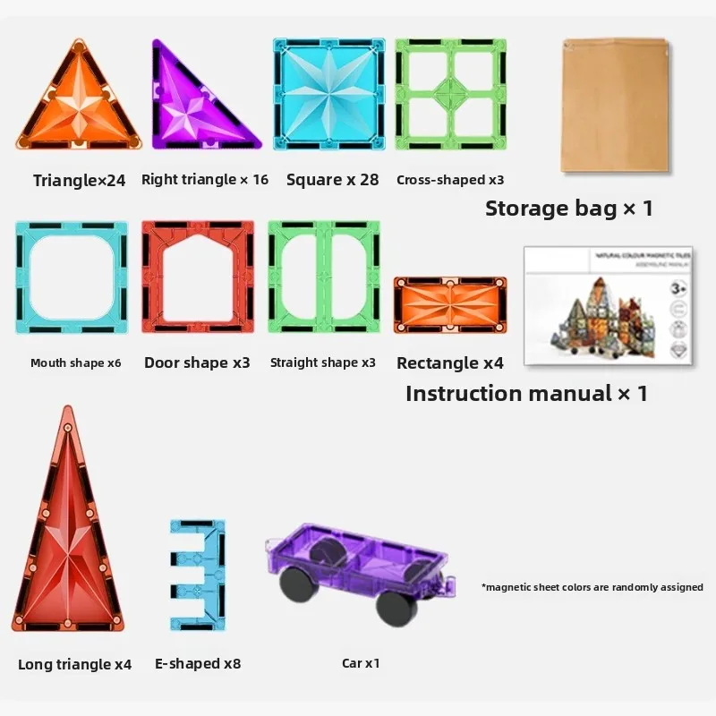 Magnetic Building Tiles Nature-Themed Puzzle Blocks 3D Magnetic Toys for Kids Strong ABS Core Double-Layer Reinforced Safe