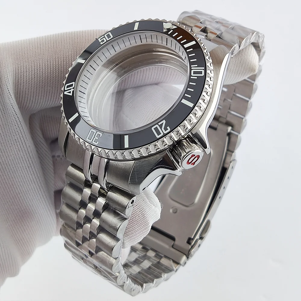 حافظة ساعة 40 مللي متر NH35 حافظة ساعة من زجاج الياقوت حافظة مقاومة للماء SKX007 مناسبة لساعة 28.5 مللي متر حافظة رجالية فاخرة