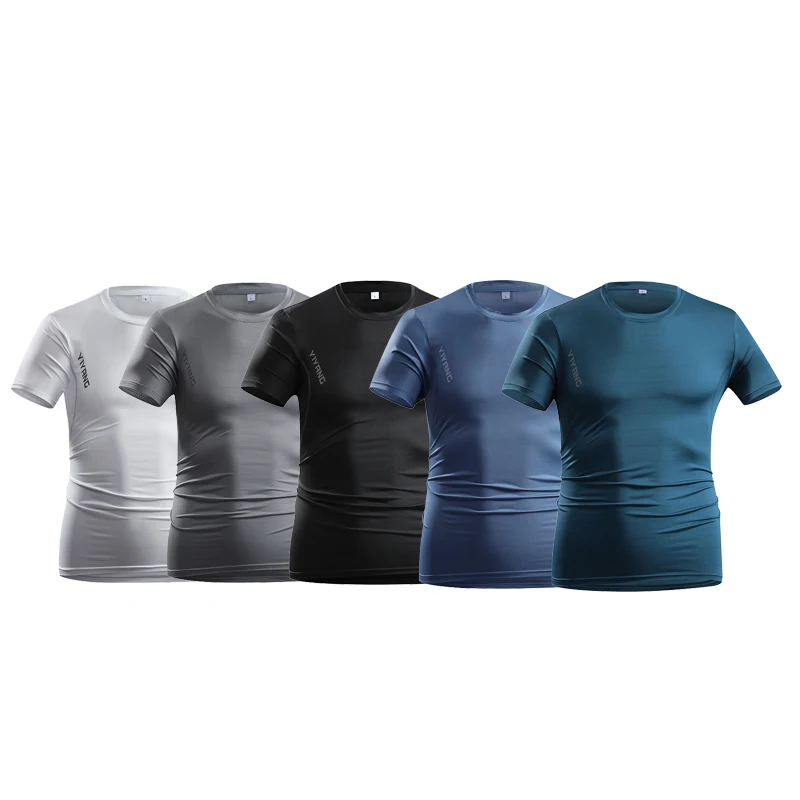 

Summer Outdoor Sports Men's Short Sleeved T-shirt Fitness Training Breathable Quick Drying Clothes Hiking Camping Hunting Top