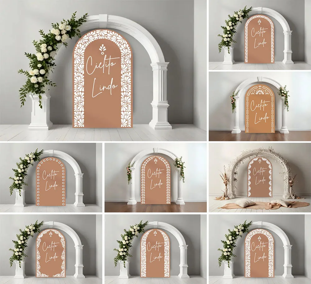 

Mehofond Mexican Arch Backdrop Bohemian Wedding Bridal Shower Parties 2-sided Cielito Lindo Decoration Chiara Backgrounds Prop