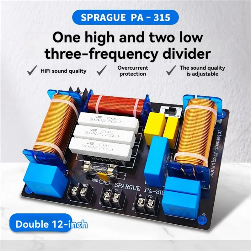 PHILE-3-drożny rozdzielacz audio 700W z filtrem krzyżującym do kina domowego 1 wysoka 2 niska częstotliwość poprawa dźwięku High Fidelity