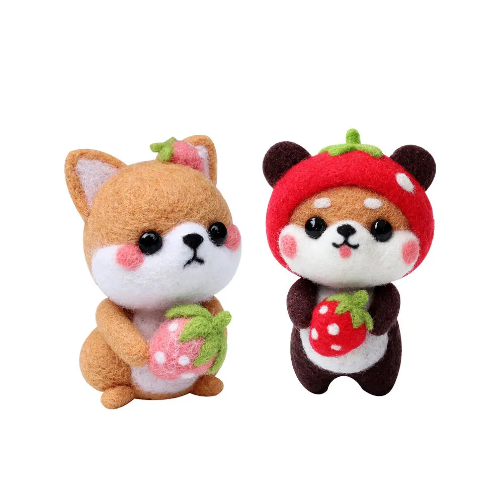 

Needle Felting Kit Cartoon Sitting DIY Wool Felt Supplies Easy Craft Gift for Kids Needling Felting Kit