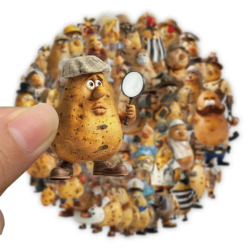 Funny Potato Meme Stickers Pack, Transparent PET Decals, Cute Cartoon Potato Workers Stickers Journal Scrapbook Water Bottles