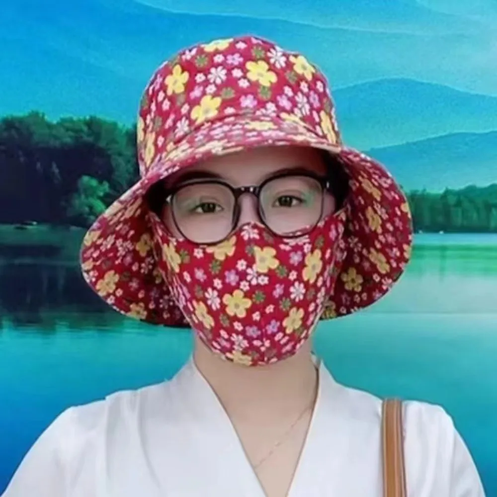 

Shawl Tea Picking Cap Fashion Anti-uv Protect Neck Mask Wide Brim Agricultural Work Hat Gift