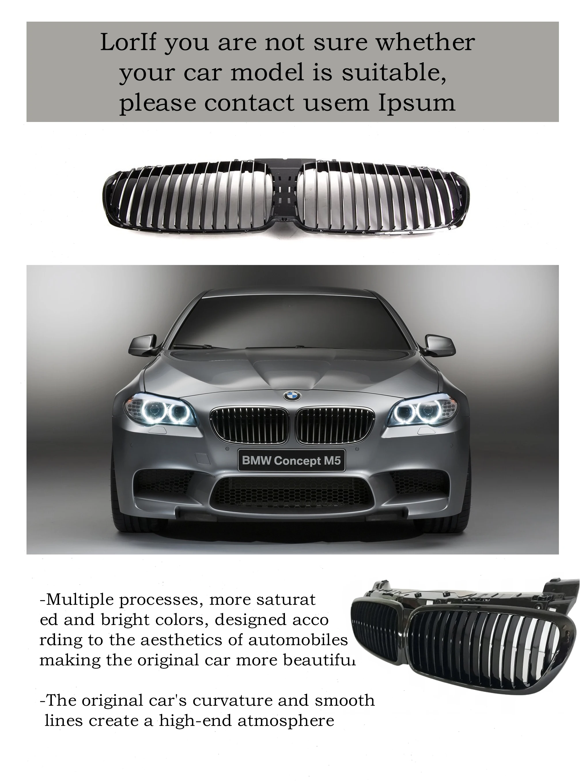 

51137145738 BBmart Auto Parts 1 Pcs Factory Low Price Center Grille Middle Frame For BMW E66 E65 760i 750Li 750i