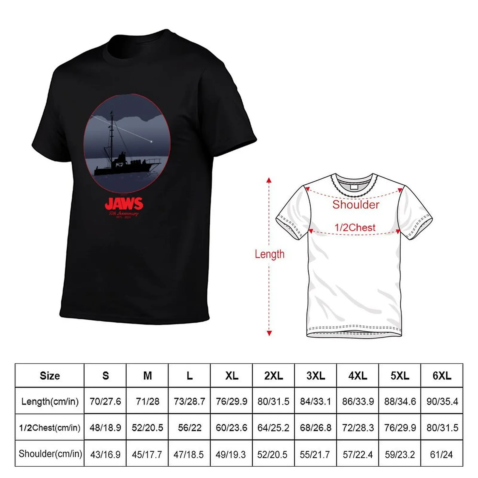 Jaws 50th Anniversary - Shooting Star (Red Variant) T-Shirt funny meme t-shirts funny costumes mens clothes