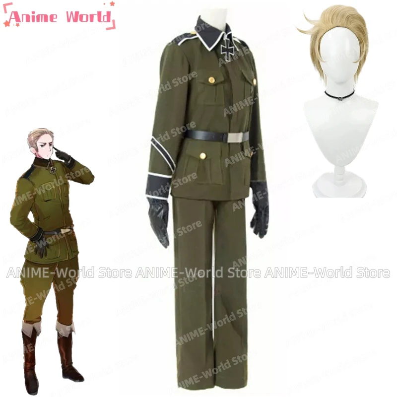 《Custom Size》APH Axis Powers Hetalia Germany Ludwig Cosplay Costume Halloween Costume Wig