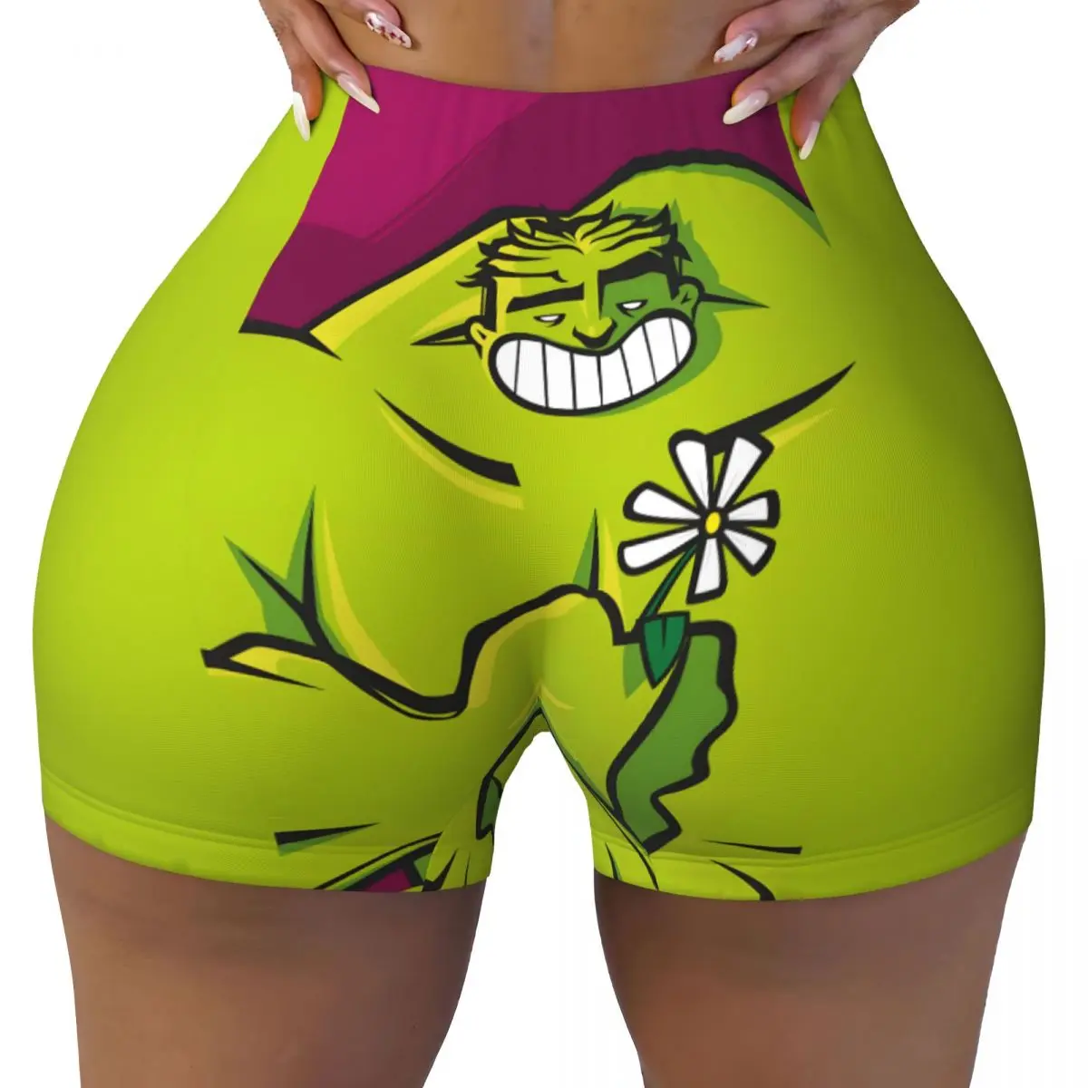 

Custom Hulk Comic Art Volleyball Biker Gym Shorts Women's Athletic Workout Yoga Shorts