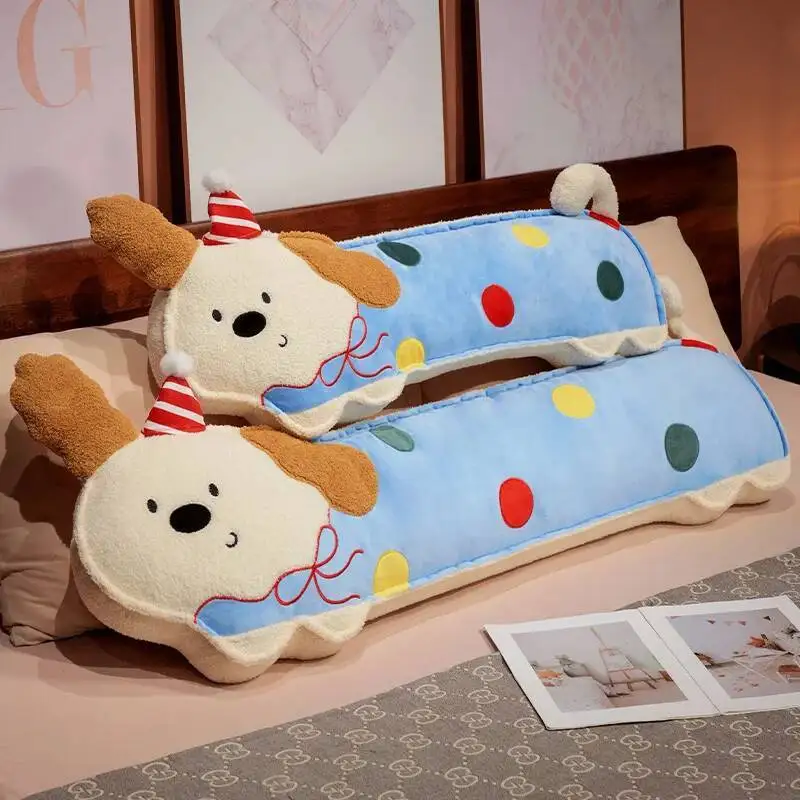 

Kawaii Long Strip Puppy Plush Toys Stuffed Soothing Throw Pillow Back Cushion Children Sleeping Companion Lovely Room Decor