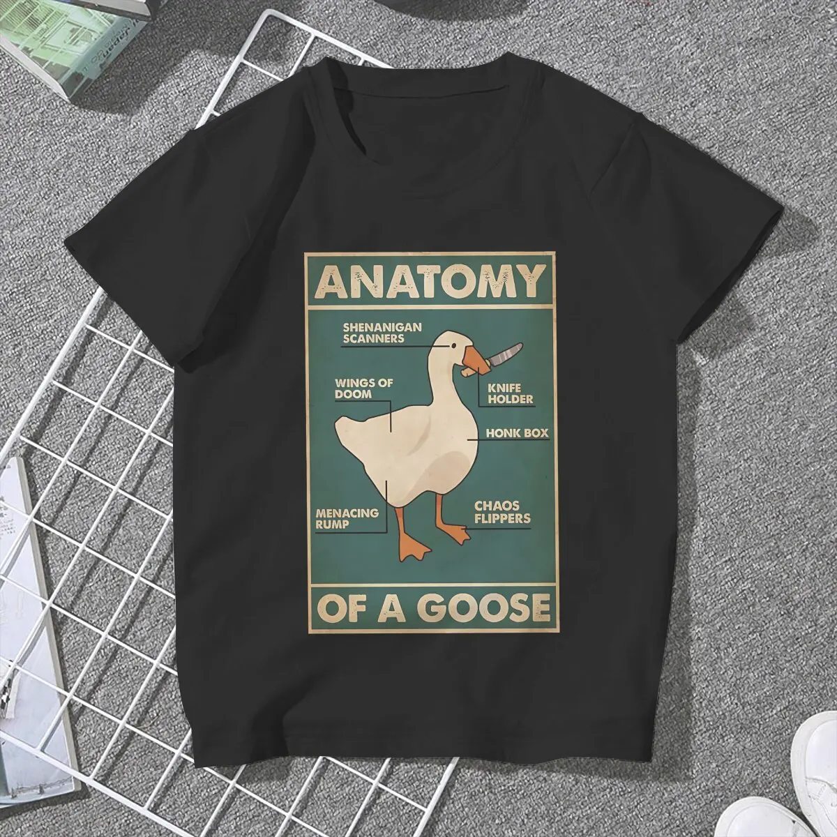 Anatomy Women Clothing Untitled Goose Game Graphic Female Tshirts Vintage Graphic Loose Tops Tee Kawaii Girls Streetwear