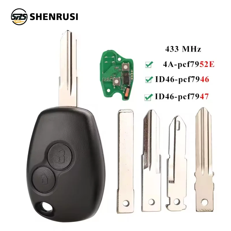 

2BTN Remote Key For Renault Duster Modus Clio 3 Twingo DACIA Logan Sandero Kangoo 433MHz PCF7946 PCF7947 pcf7952E Chip
