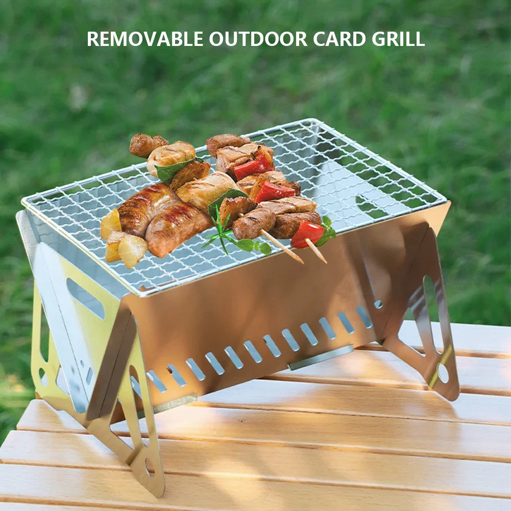 Opvouwbare Barbecue Verwarming Kachels Draagbare Camping Bbq Grill Rek Brandhout Kachel Rvs Grill Fornuis Bbq Accessoires