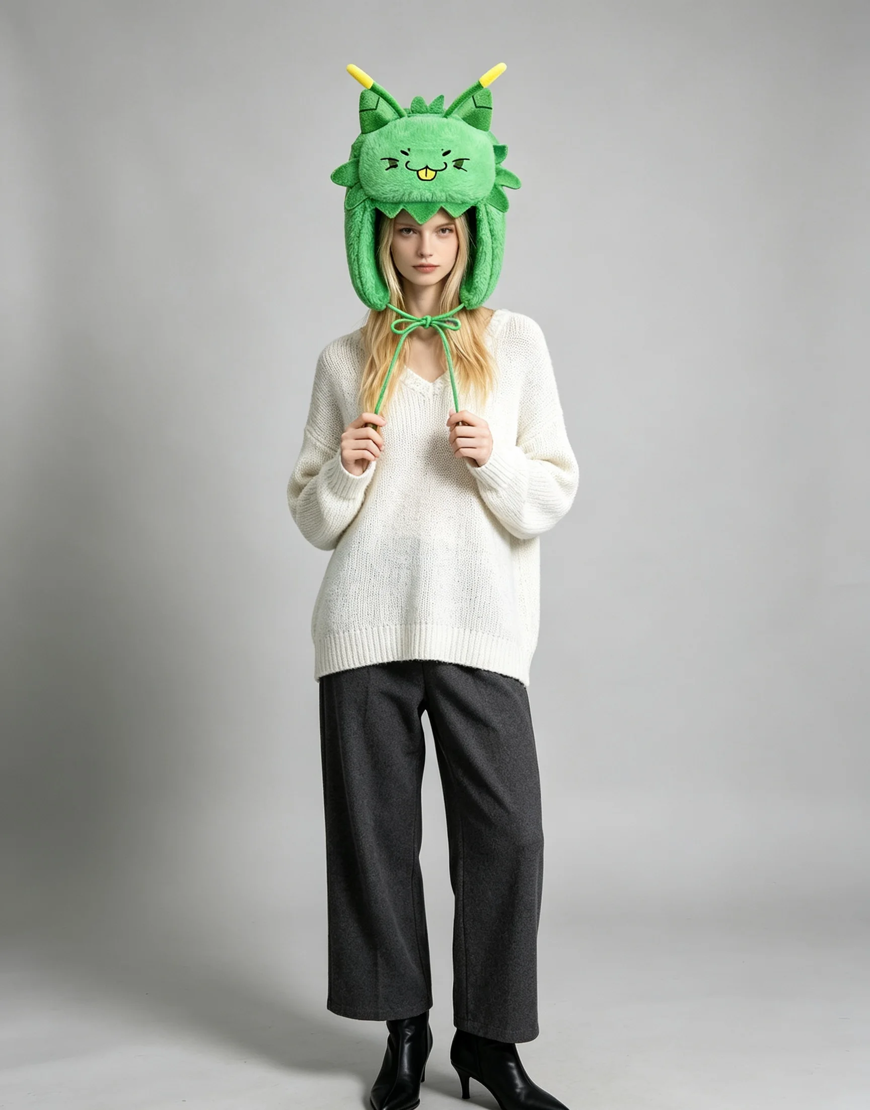 Cute Green Dragon Plush Trappe - огляд і ціна Trapper Hat Ear Flap