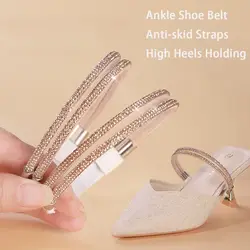 New Women Shoeslaces for High Heels Shoes Decorations Buckle Lazy Shoelaces Elastic Band Anti Falling Heel Non-Slip Belt Strap