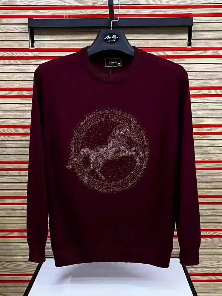 

Высококачественный мужской вязаный свитер/футболка с коротким рукавом и круглым вырезом для повседневной носки, зимняя мода, Новый год