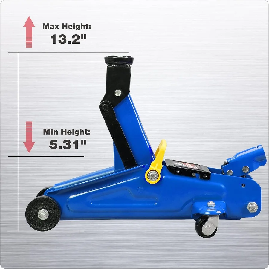 Floor Jack 1.5 Ton 3300 LBs Hydraulic Car Jack with Storage Case Lifting Range from 5.31 Inch to 13.2 Inch Fits Sedans Automoti